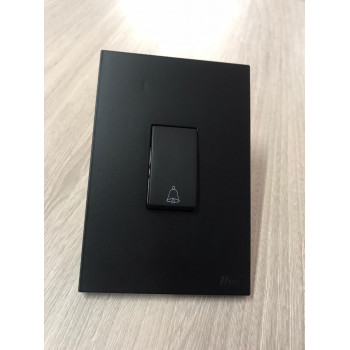 Conjunto Pulsador de Campainha Vertical 4x2 - RECTA PRETO BLACK SATIN FOSCO